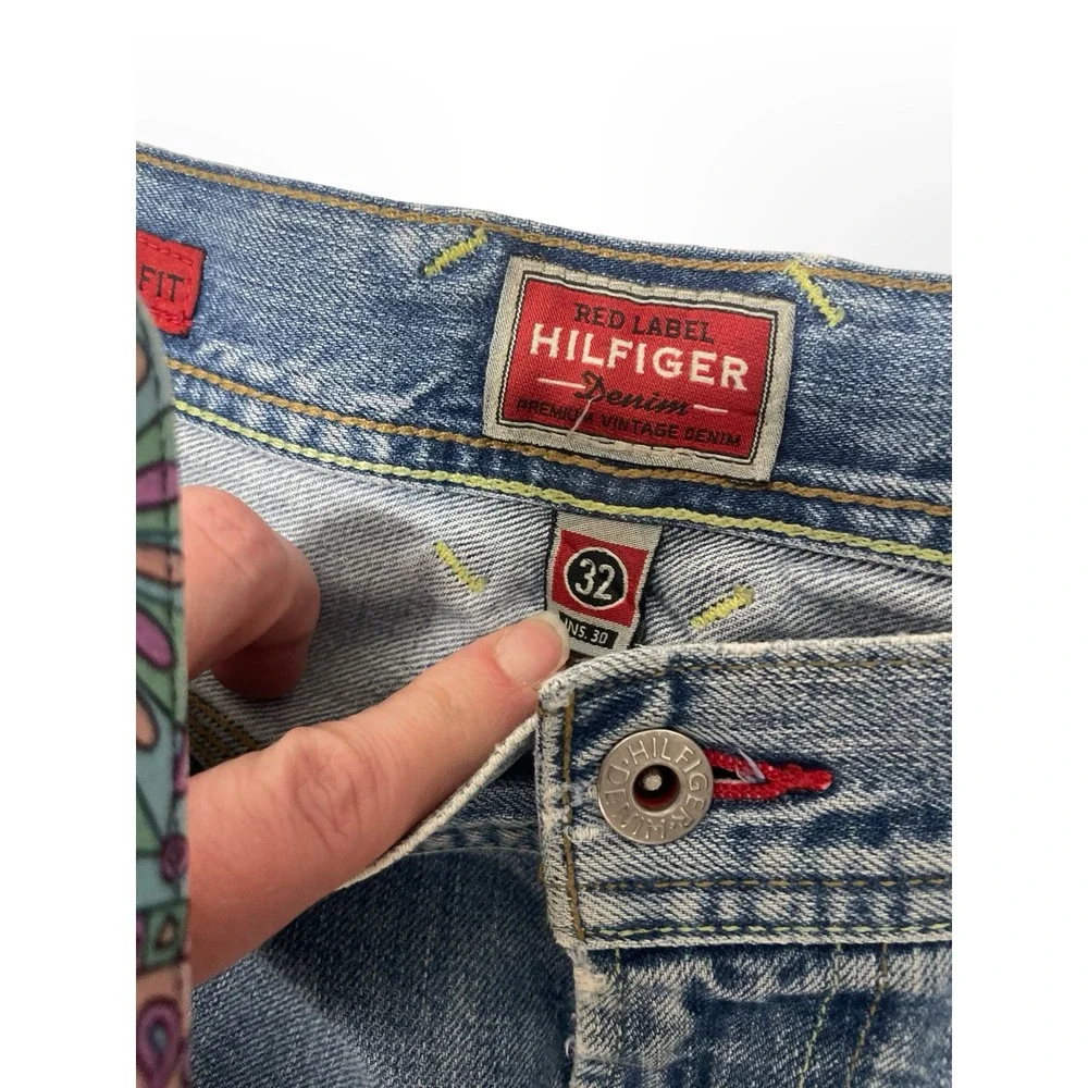Vintage Y2K Tommy Hilfiger Red Label Carpenter‎ Jeans Mens 32x30 Wide Leg Denim